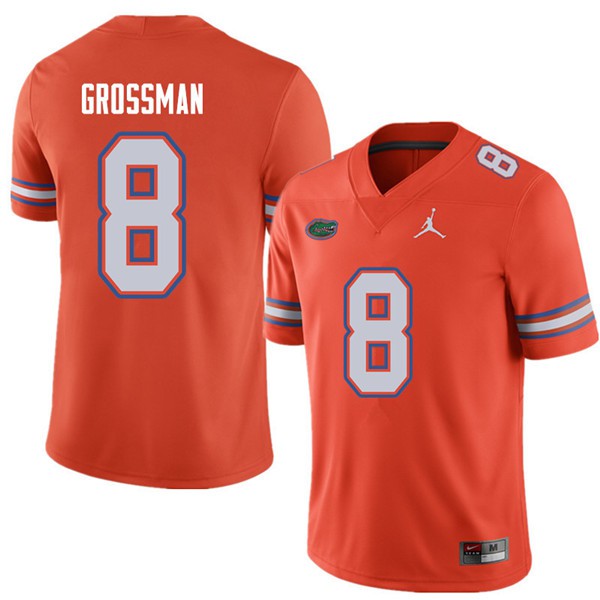 Jordan Brand Men #8 Rex Grossman Florida Gators College Football Jersey Orange